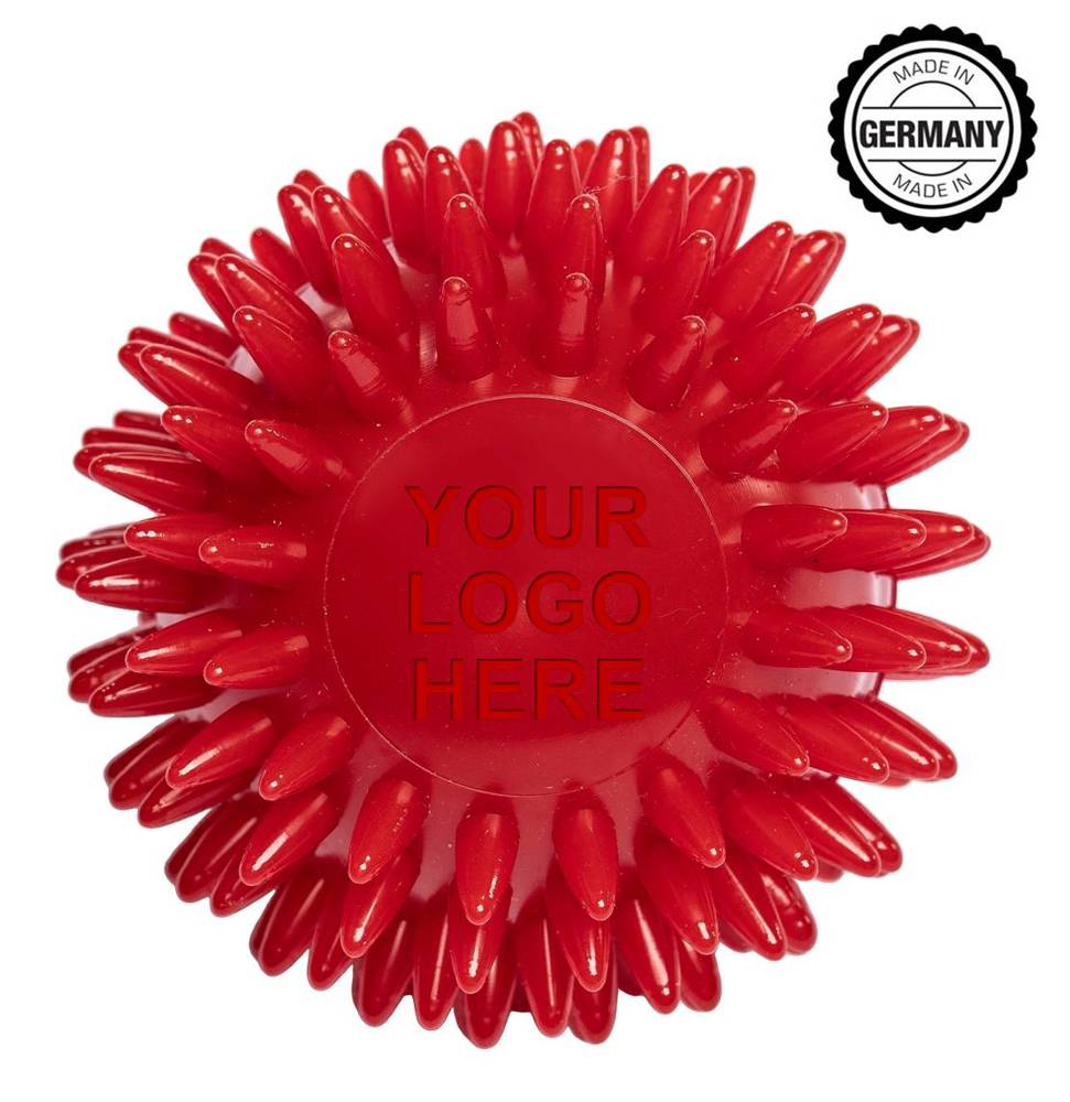 Massage-Igelball, rundes Prägefeld - Rot