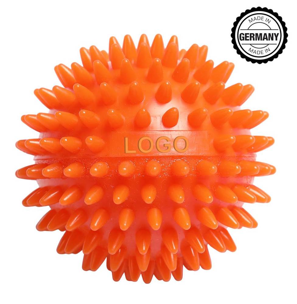 Massage-Igelball, eckiges Prägefeld - Frei nach Pantone wählbar (die freie Farbwahl des Igelballs kann technisch hier nicht dargestellt werden) (63mm)